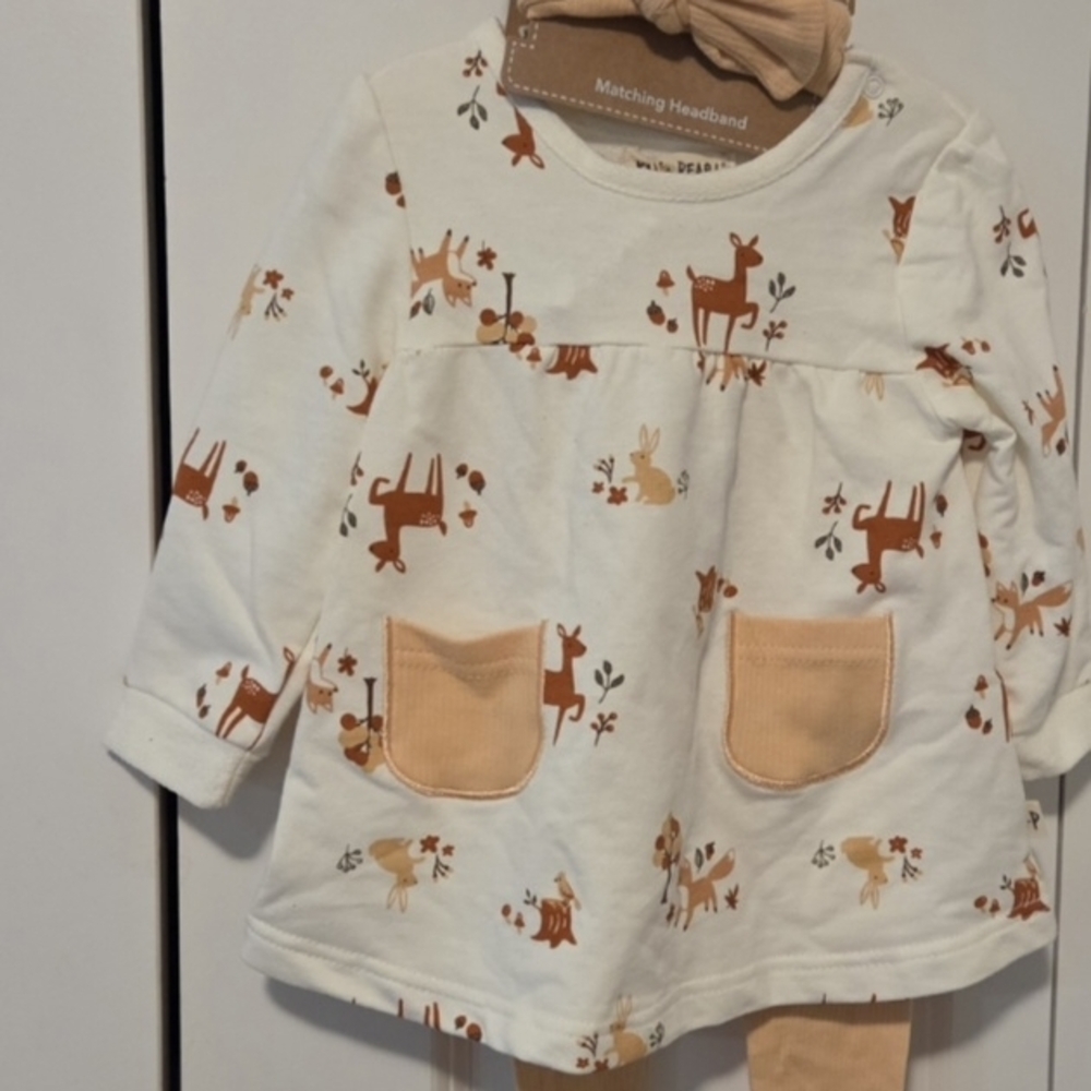 Kit + Pearl Girls Outfit with Headband 6/9 New With Tags